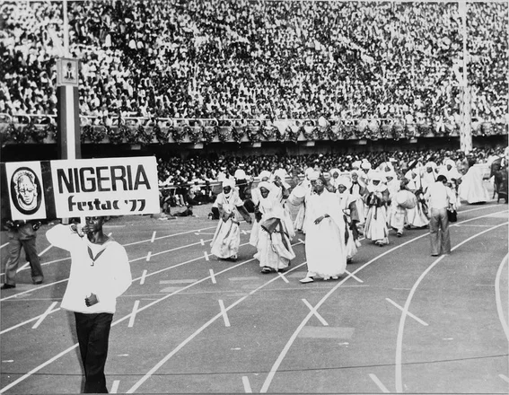 Nigeria's delegation entering the stadium